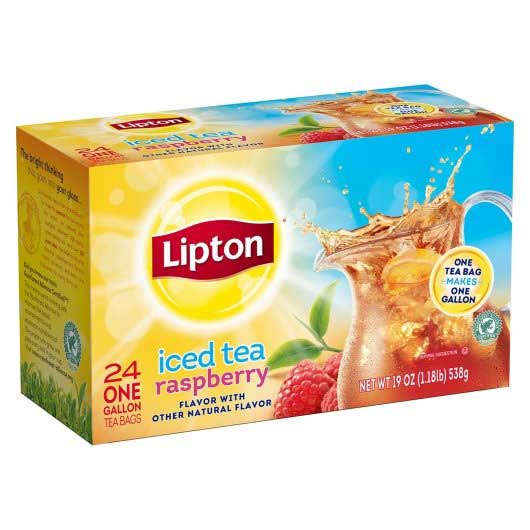 Lipton Iced Tea Bags Raspberry Unsweetened, 1 gallon -- 48 per case