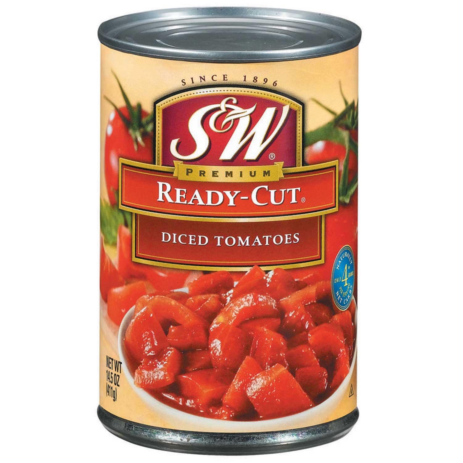 S&w Premium California Diced Tomatoes, 14.5 Ounce -- 12 Per Case