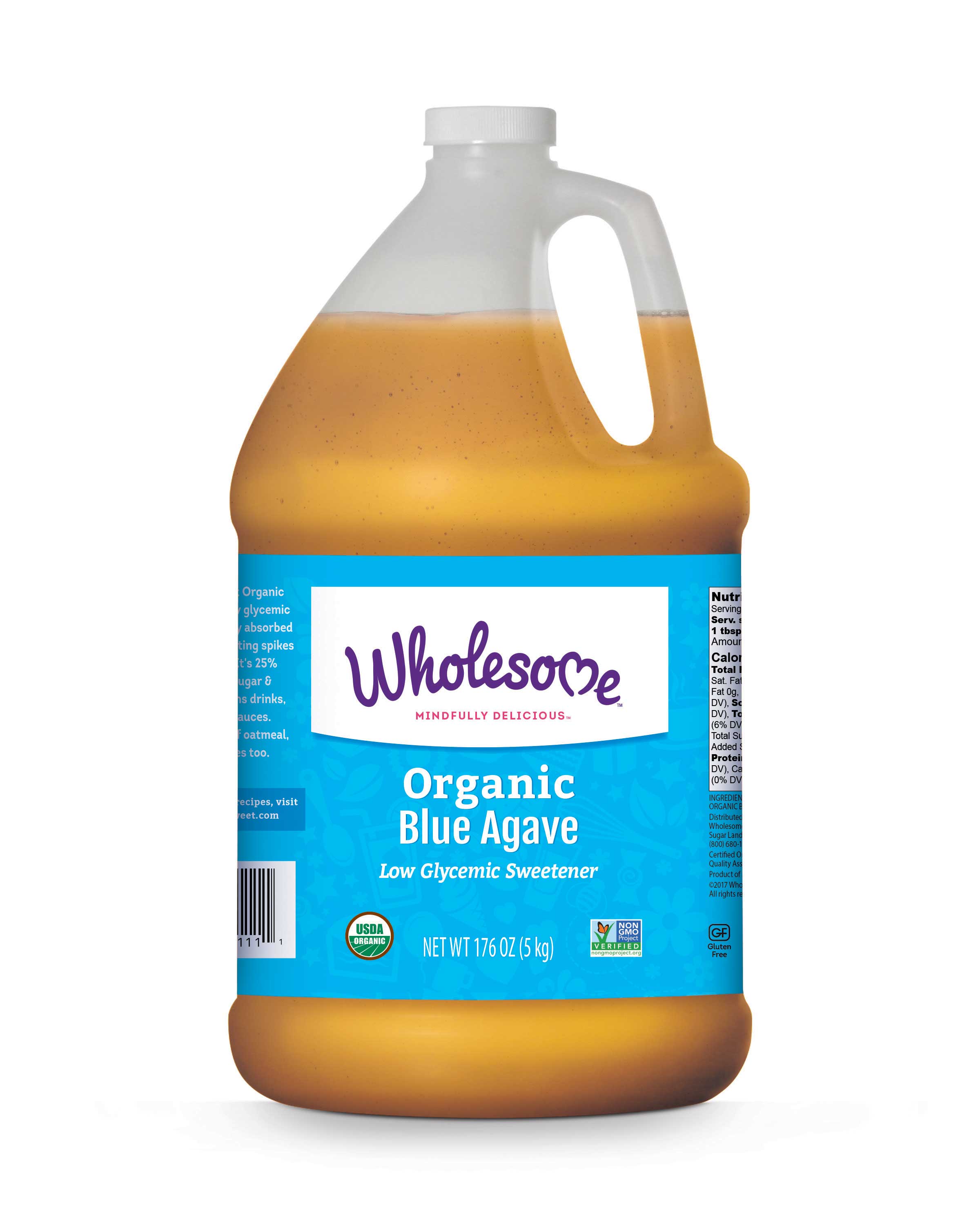 Wholesome Sweeteners Organic Light Blue Agave, 176 Ounce -- 2 Per Case