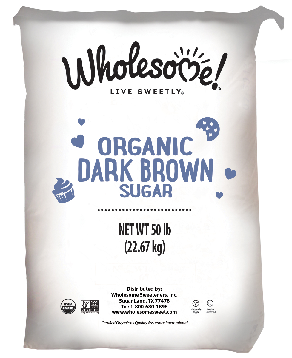 Wholesome Sweeteners Organic Dark Brown Sugar, 50 Pound
