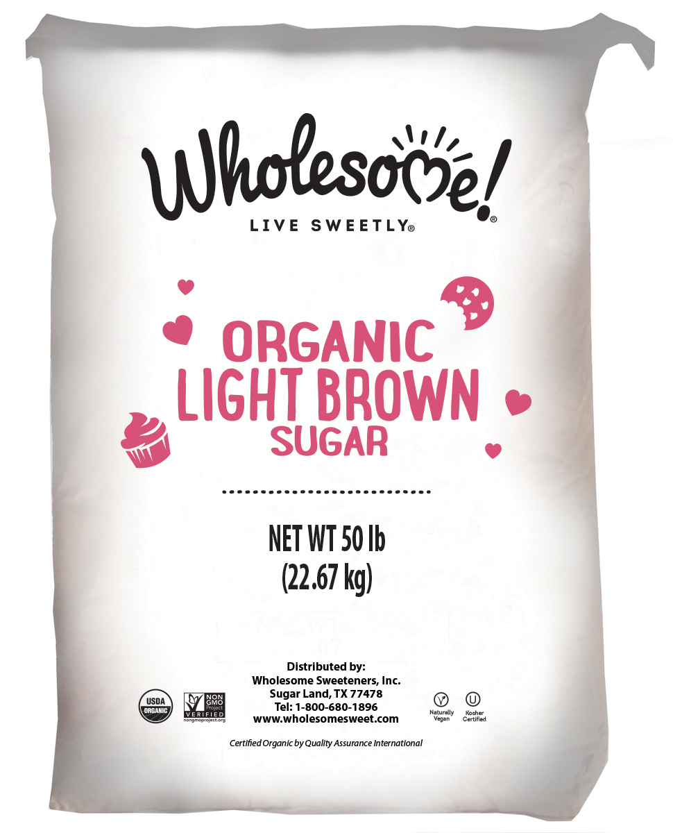 Wholesome Sweeteners Organic Light Brown Sugar, 50 Pound