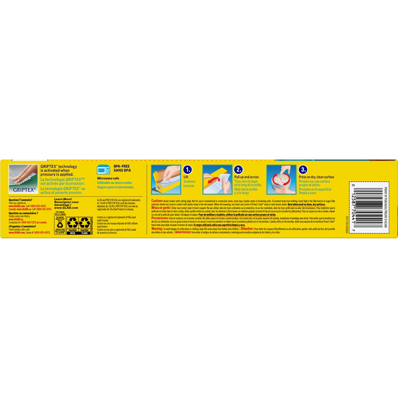 Glad Press N Seal Food Wrap, 70 Square Foot -- 12 per case.