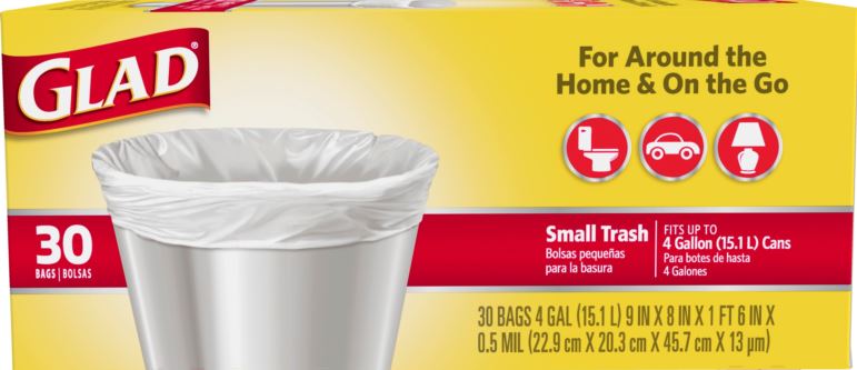 Glad Flat Top Small Garbage Bag, 30 Count -- 6 Per Case