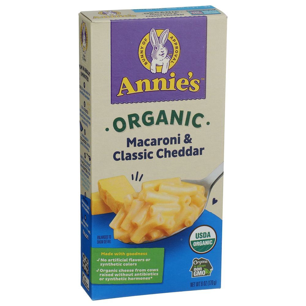 Annies Homegrown Organic Macaroni And Classic Cheddar, 6 Ounce -- 12 Per Case
