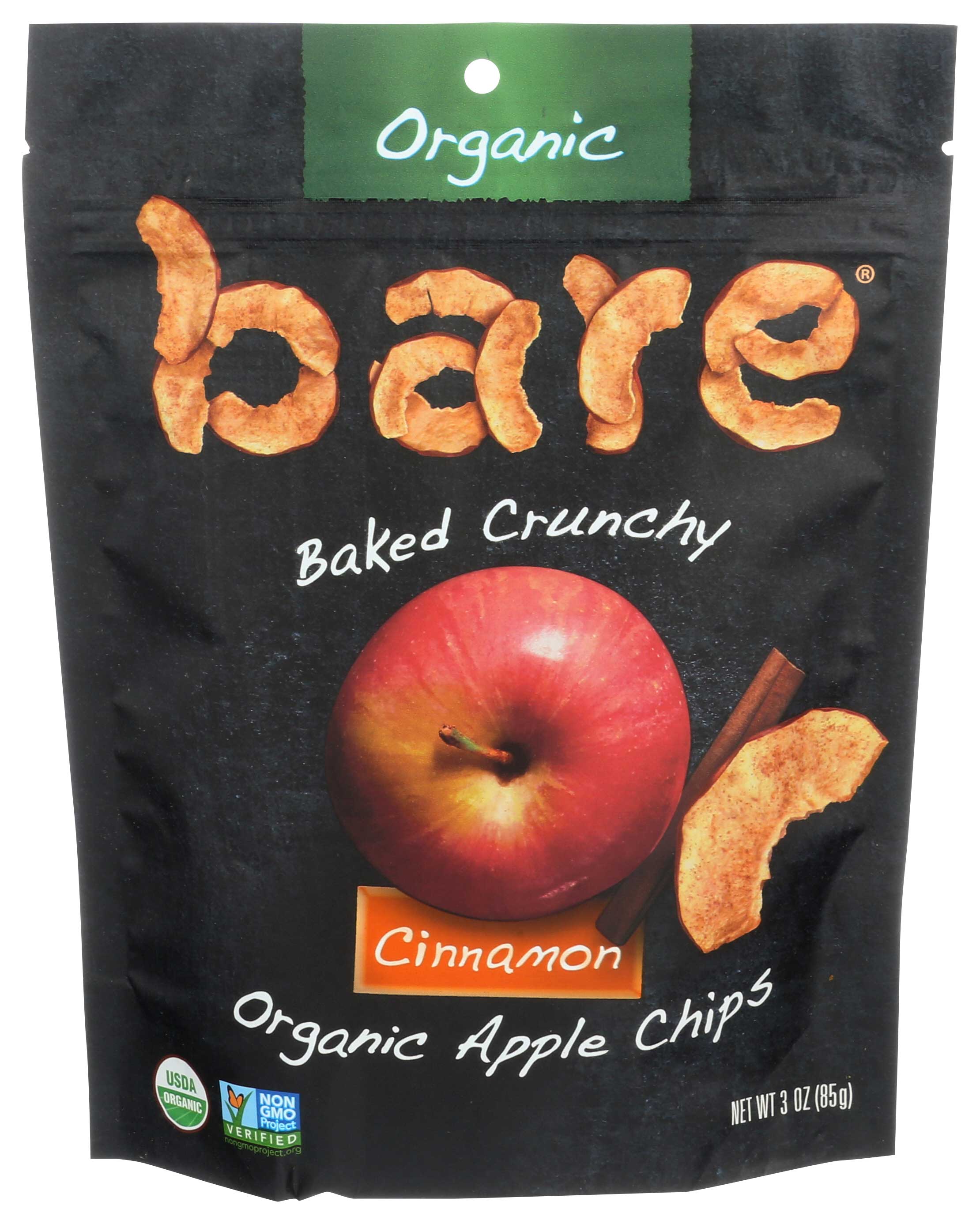 Bare Fruit 100 Percent Organic Cinnamon Apple Chips, 3 Ounce -- 12 Per Case