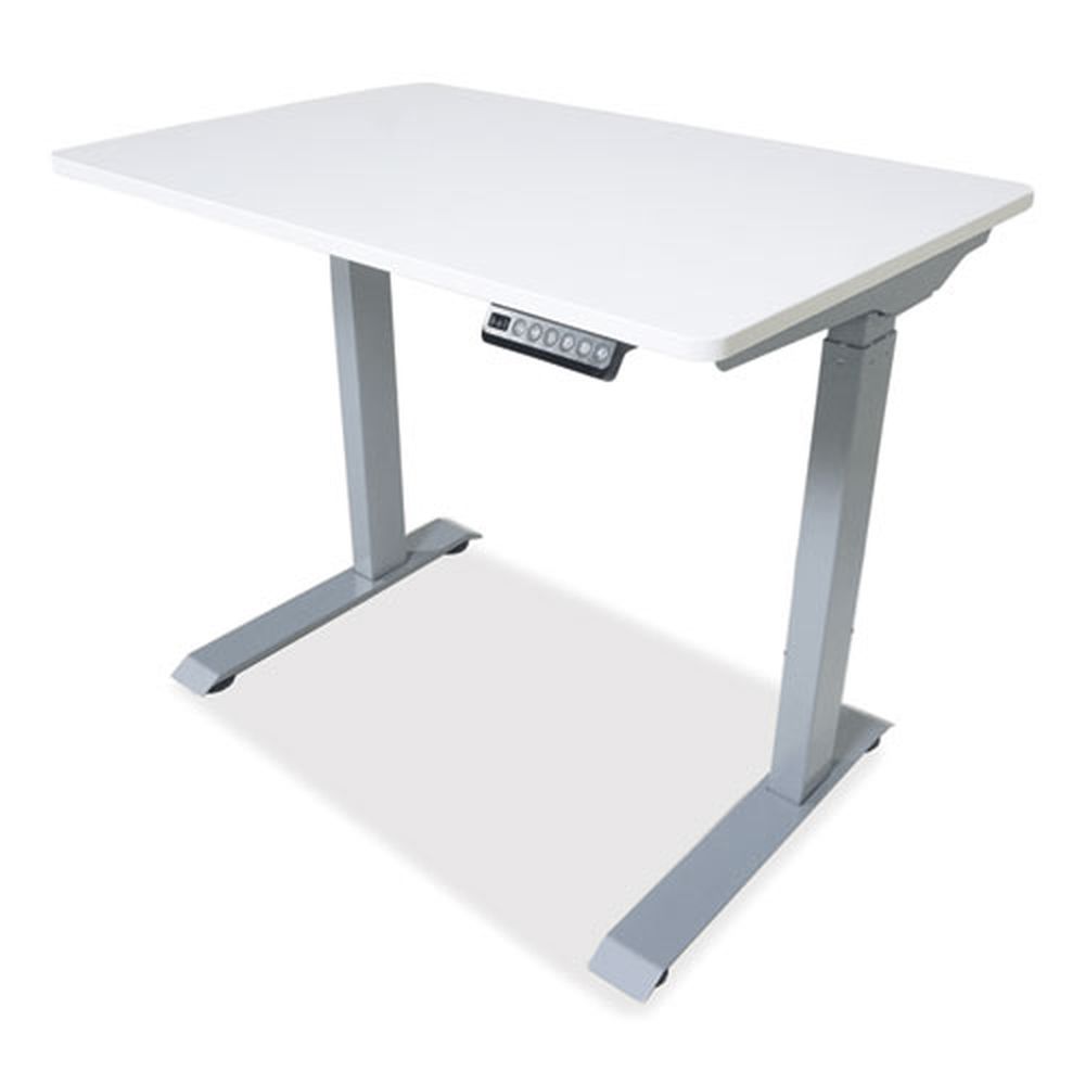 Victor White Electric Height Adjustable Standing Desk, 36 X 23.6 X 38.7 To 48.4 Inch