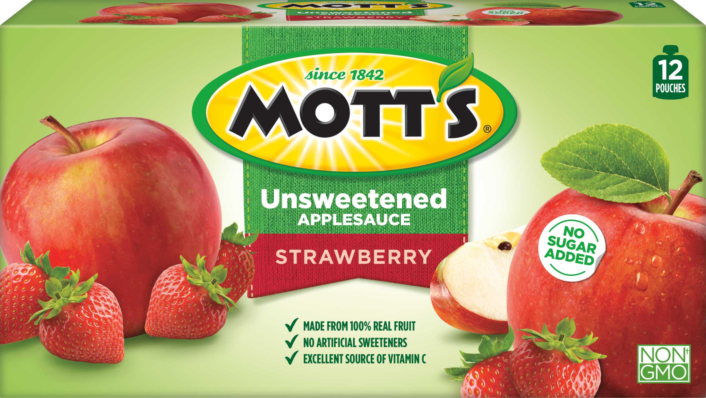 Mott's Unsweetened Blueberry Applesauce, 3.2 Ounce Pouch, 12 Count -- 4 Per Case