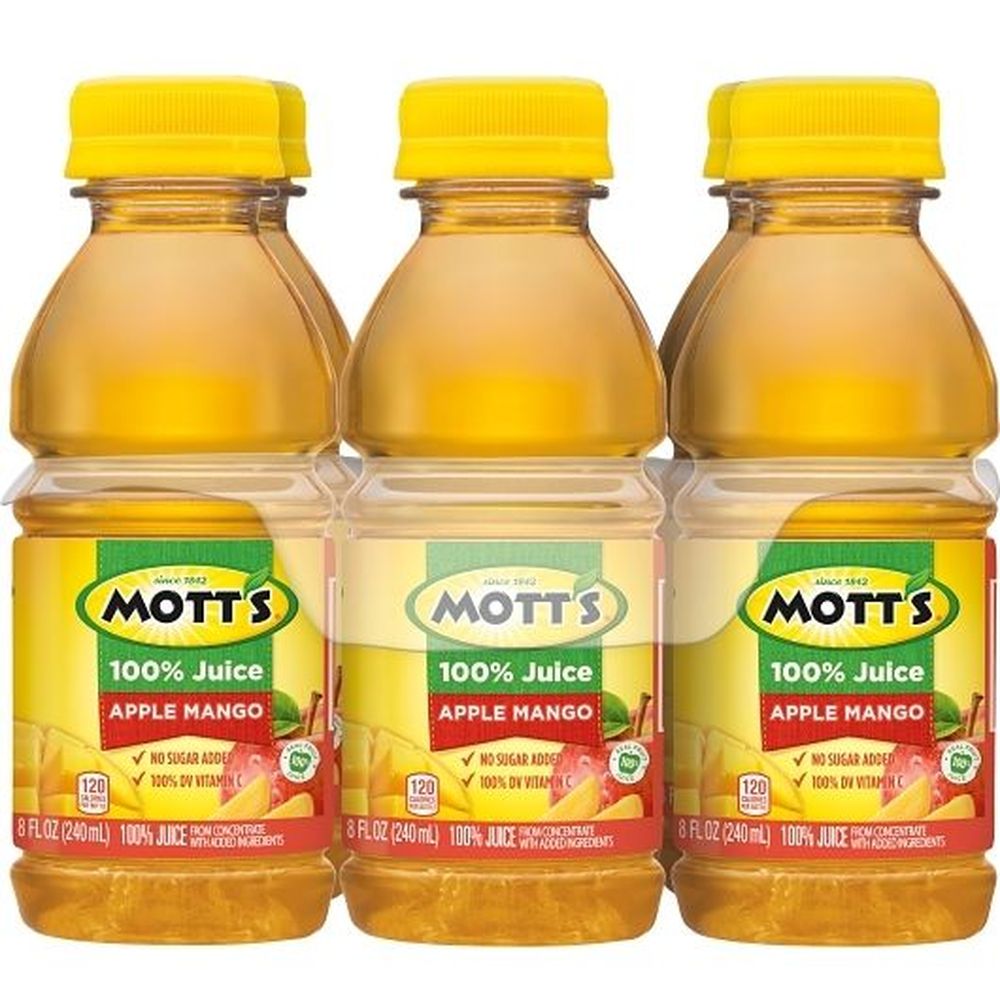 Jugo 100 Por Ciento De Manzana Y Mango Mott's, 48 Onzas Líquidas -- 4 Por Caja