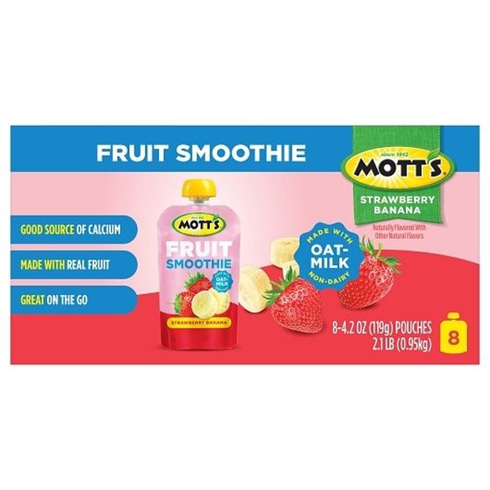 Mott's Strawberry Banana Peach Fruit Smoothie, 33.6 Ounce -- 4 per case