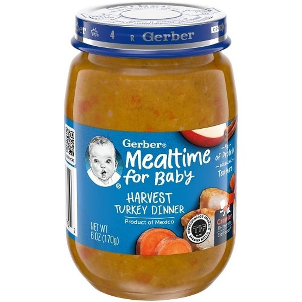 Gerber Mealtime For Baby Turkey Puree Baby Food, 6 Ounce -- 12 Per Case