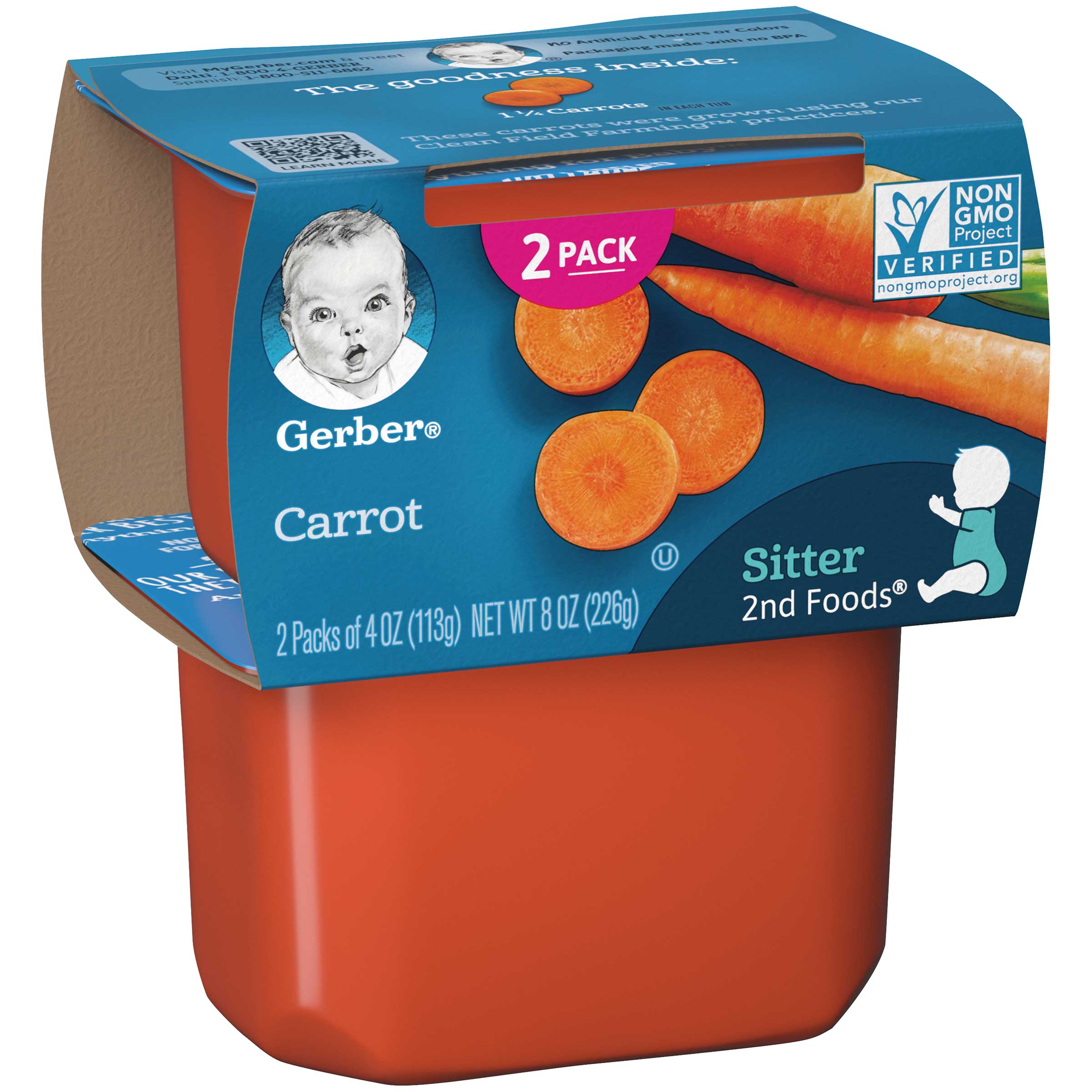 Gerber 2nd Foods Carrot Baby Food, 8 Ounce -- 8 Per Case
