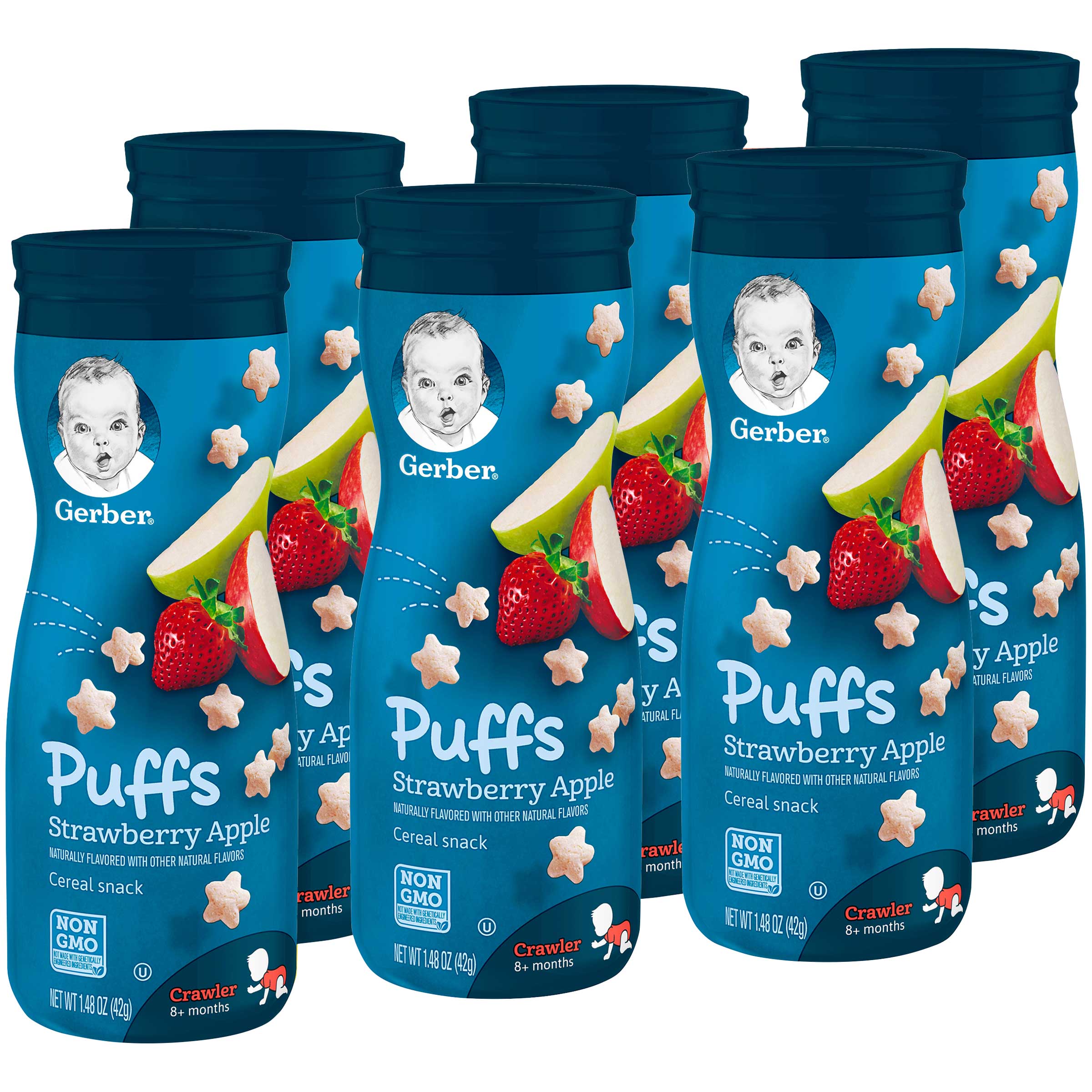 Strawberry top baby puffs