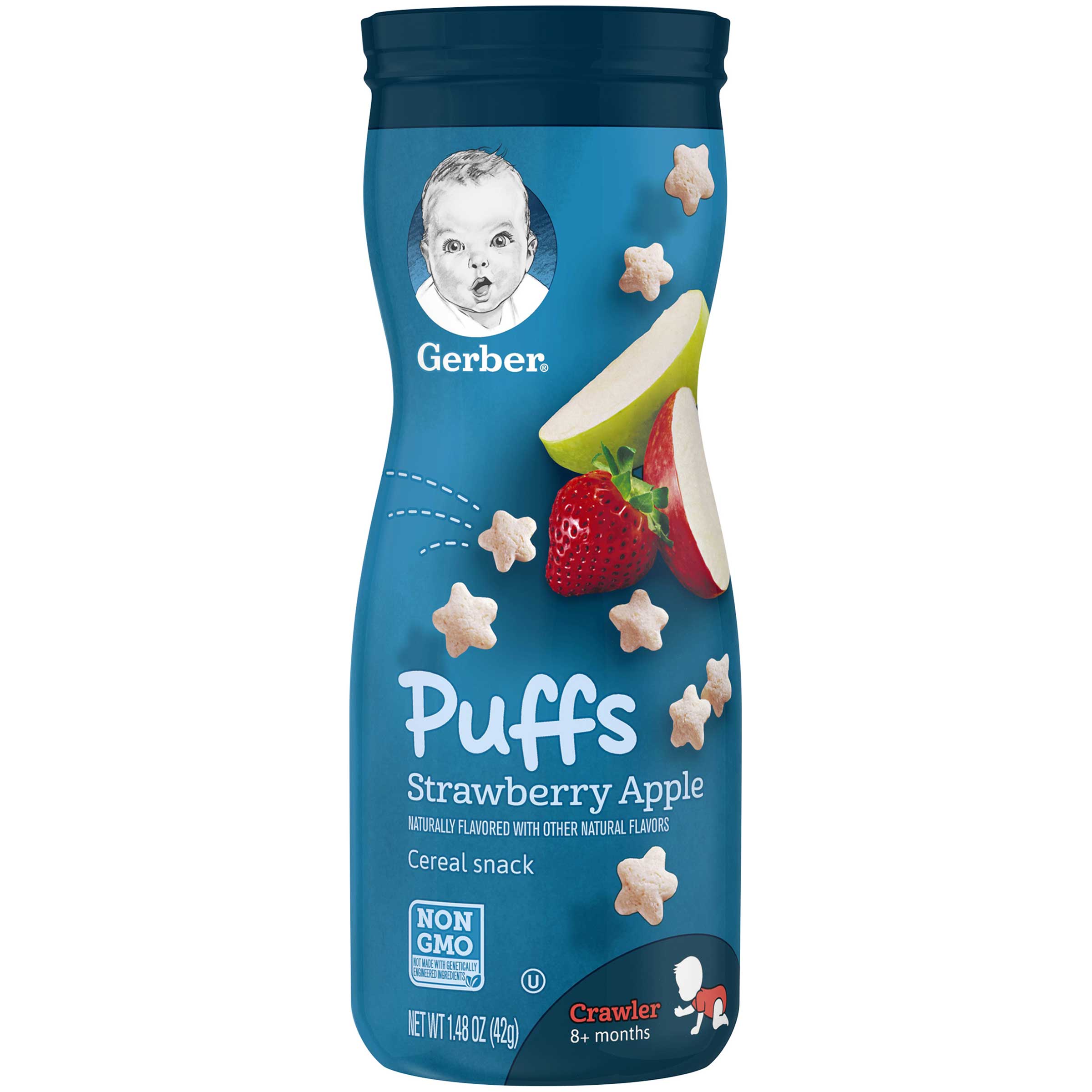 Gerber Puffs Strawberry Apple Cereal Snack Case FoodServiceDirect