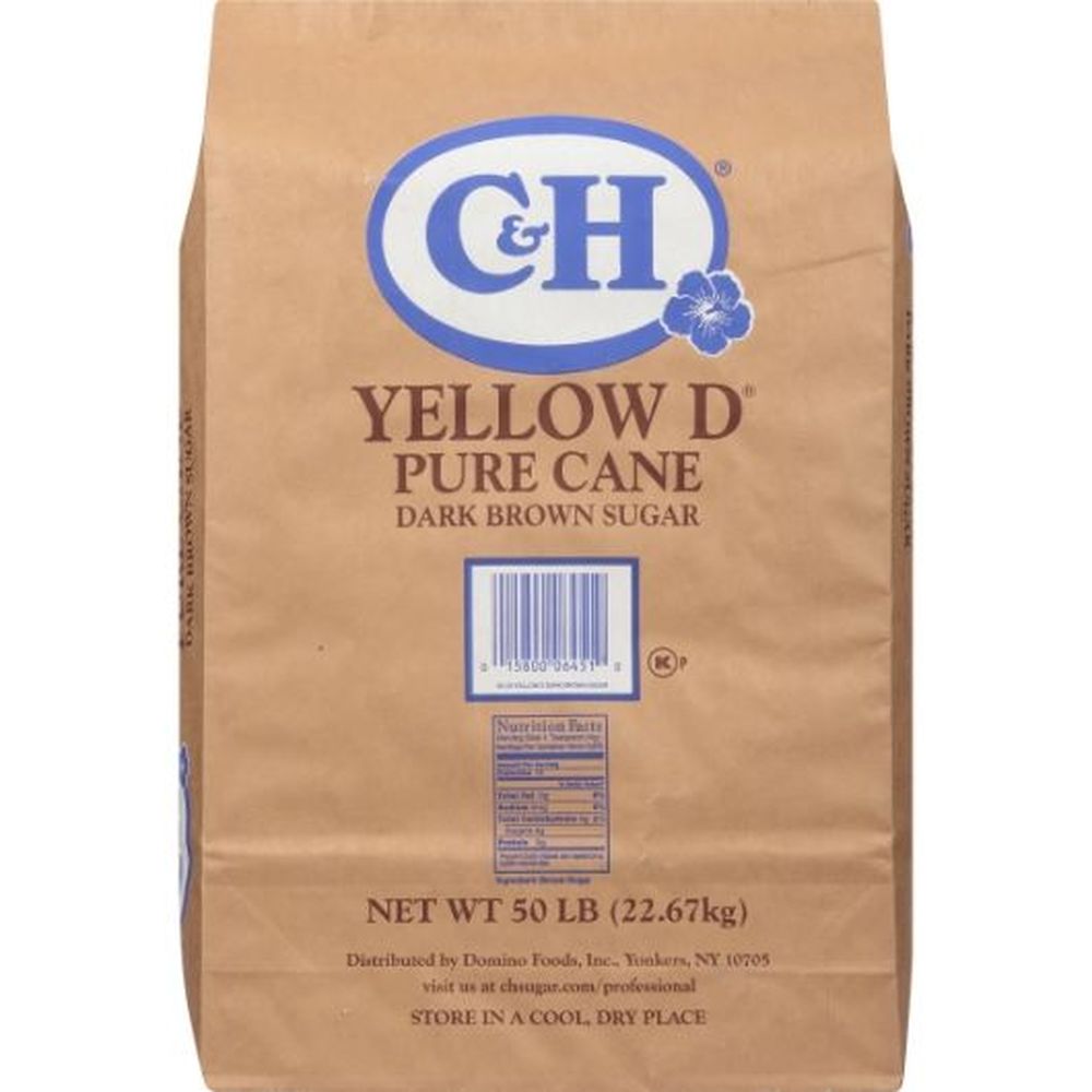 C&h Yellow D Pure Cane Dark Brown Sugar, 50 Pound