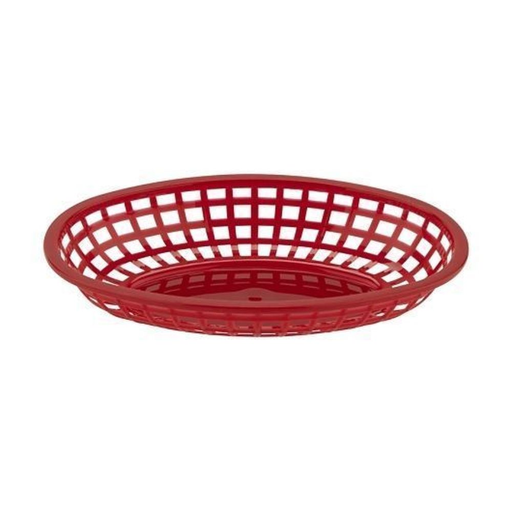 Get Enterprises 9.5 X 6 Inch Oval Red Basket, 36 Count
