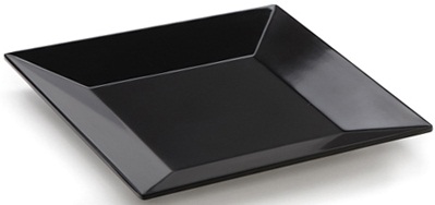 GET Enterprises Siciliano Melamine Black Square Plate, 8 inch -- 12 per case