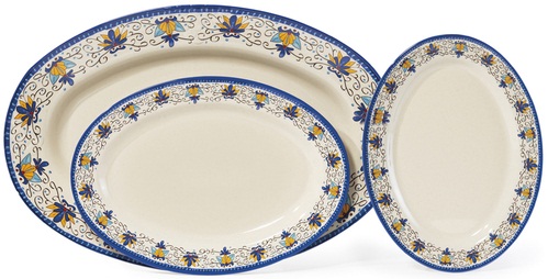 GET Enterprises Santa Lucia Melamine Oval Platter, 21 x 15 inch -- 12 per case