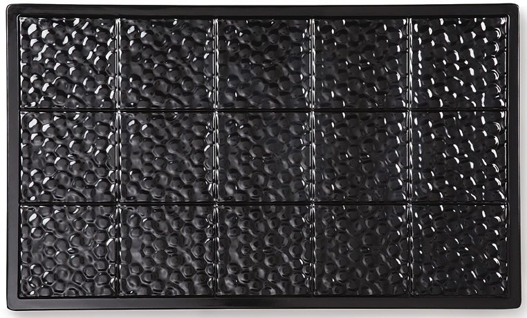 Get Enterprises Melamine Black Solid Full Size Tile, 21.5 X 13 Inch