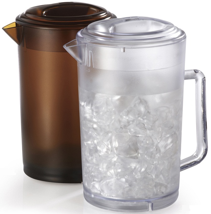 Get Enterprises San Amber Pitcher With Lid, 64 Ounce -- 12 Per Case