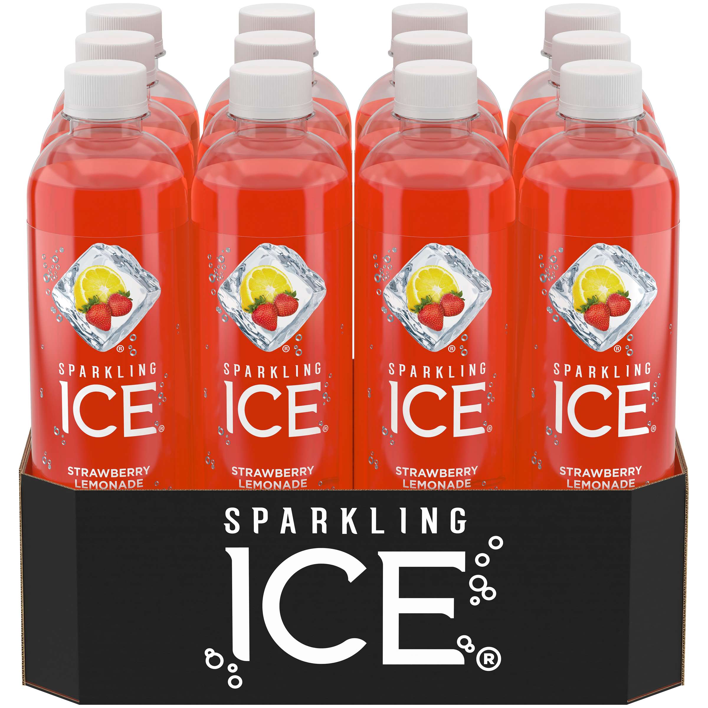 Sparkling Ice Strawberry Lemonade Sparkling Water, 17 Fluid Ounce Bottle -- 12 Per Case