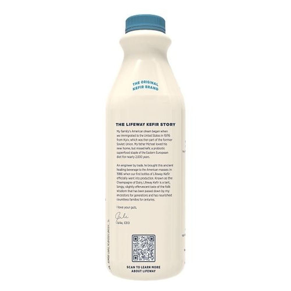 Lifeway Plain Whole Milk Kefir, 32 Fluid Ounce -- 6 Per Case