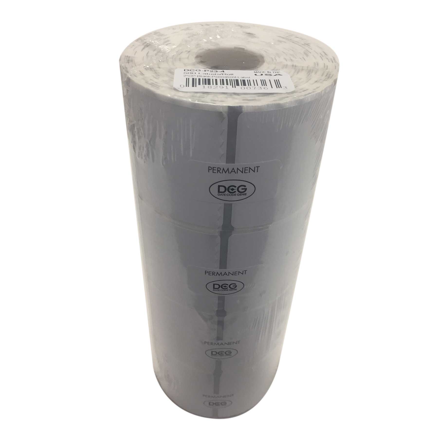 Ncco Date Code Genie Permanent Blank Label Roll, 2 X 3 Inch -- 4 Per Case