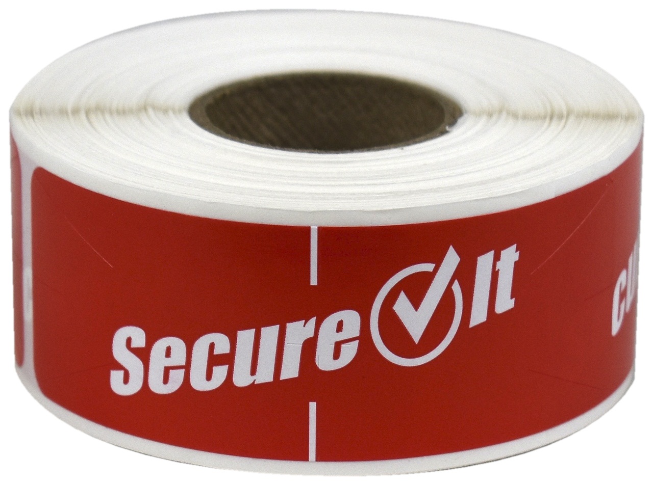 National Checking Secure It Red Permanent Label, 1 x 3 inch -- 2 rolls ...
