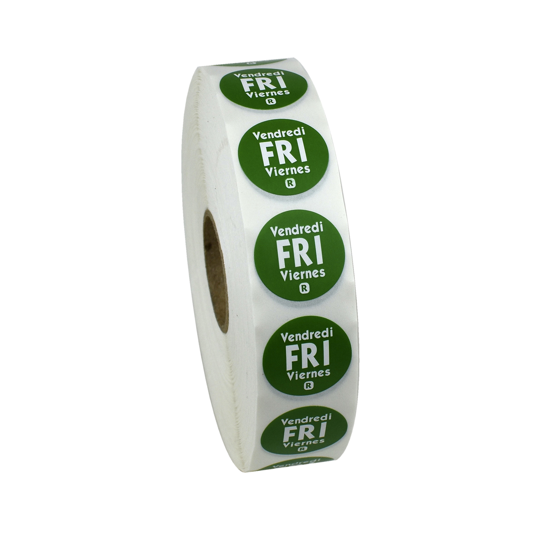 Ncco Dateit Green Trilingual Removable Label, Friday, 0.75 Inch Circle -- 2000 Per Case