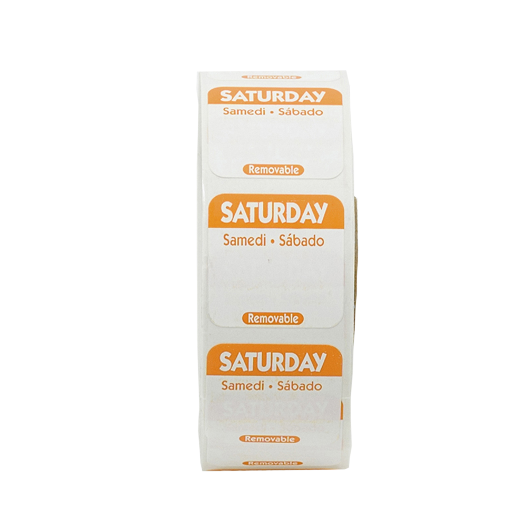 Ncco Dateit Orange Trilingual Removable Label, Saturday, 1 X 1 Inch -- 1000 Per Case
