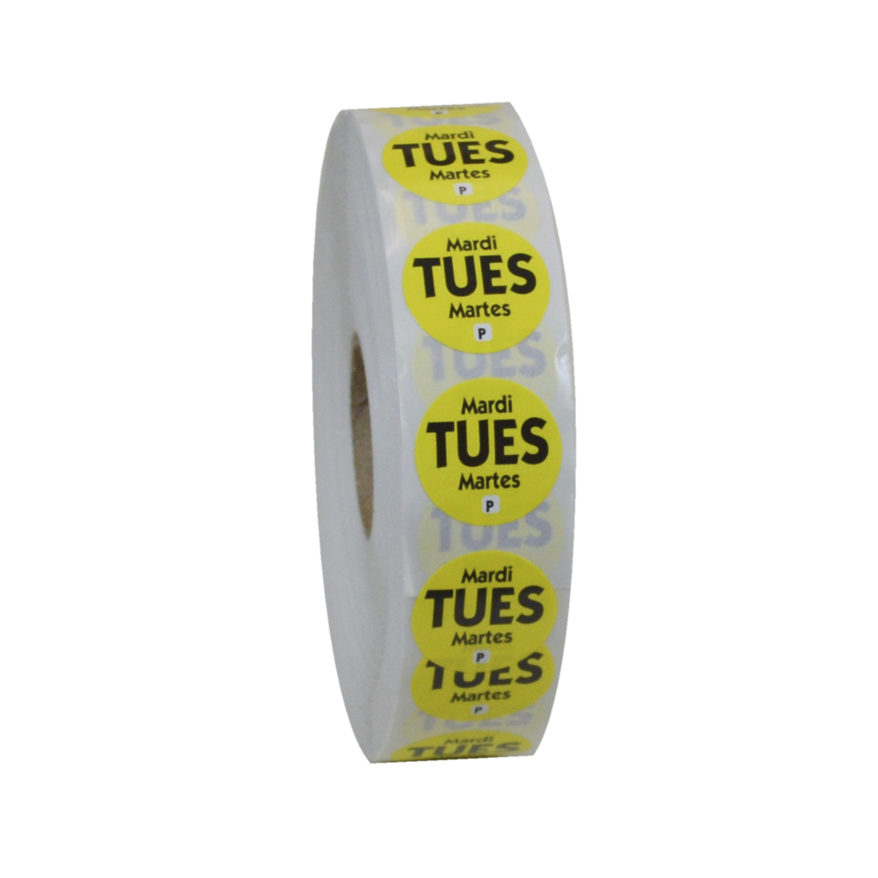 Ncco Dateit Yellow Trilingual Permanent Label, Tuesday, 0.75 Inch Circle -- 2000 Per Case