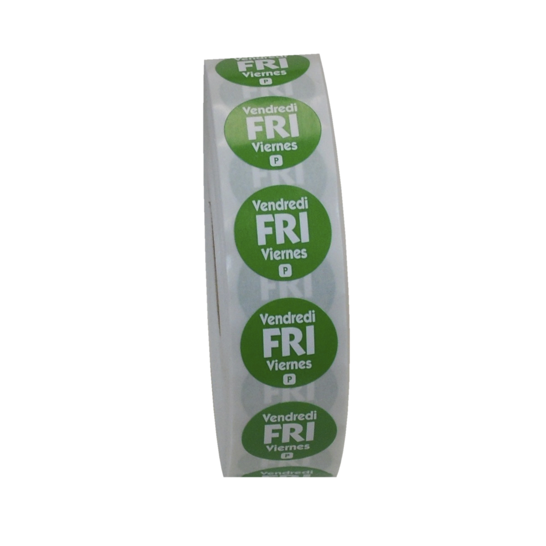 Ncco Dateit Green Trilingual Permanent Label, Friday, 0.75 Inch Circle -- 2000 Per Case