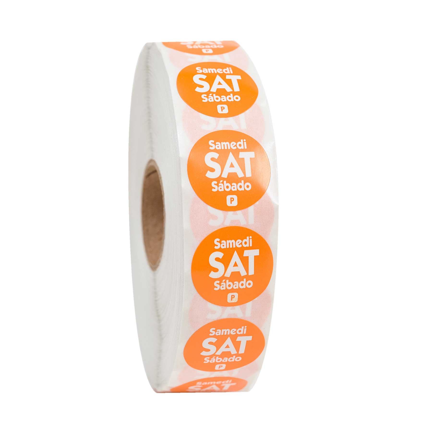 Ncco Dateit Orange Trilingual Permanent Label, Saturday, 0.75 Inch Circle -- 2000 Per Case