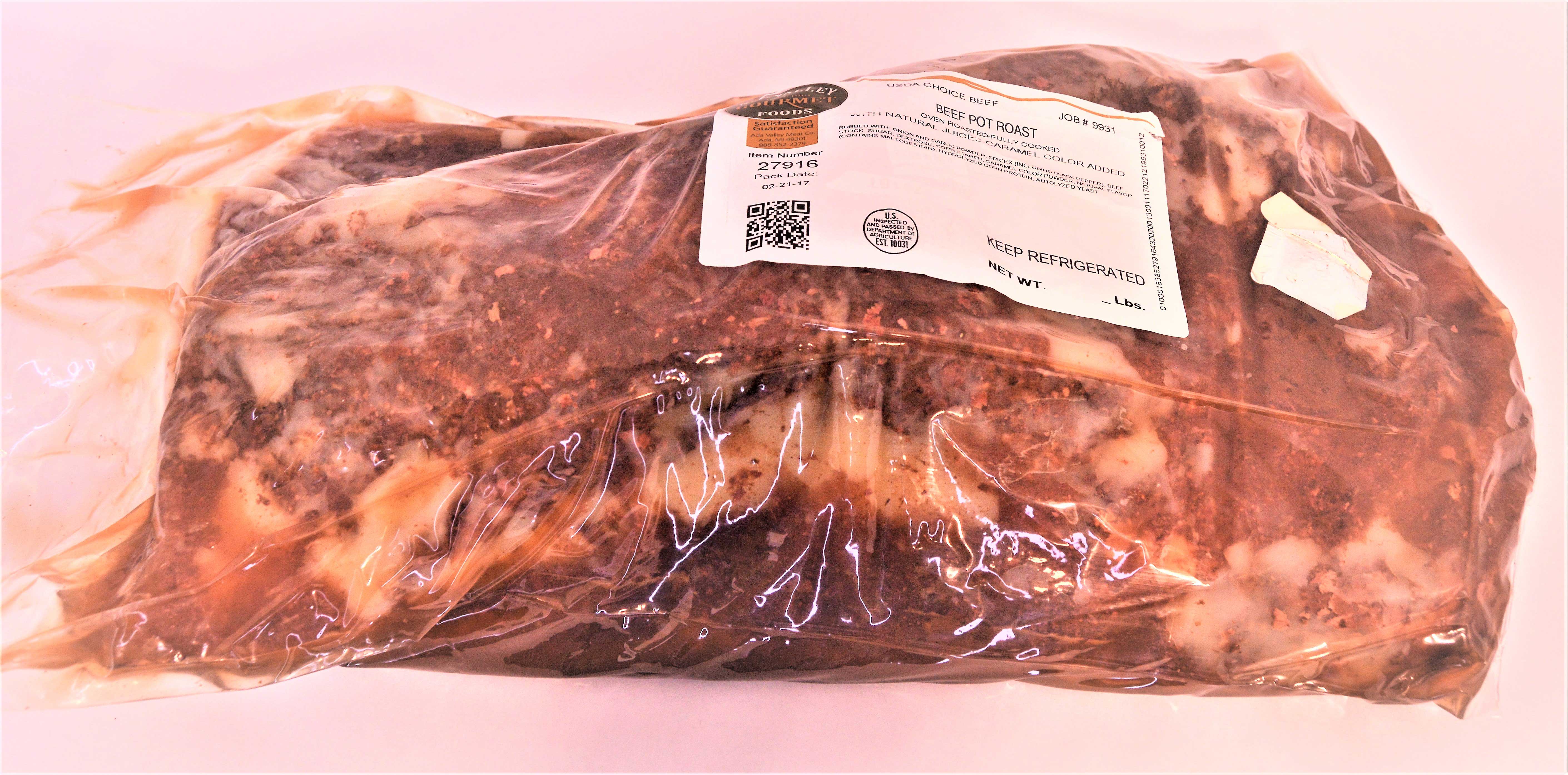 Ada Valley Gourmet Foods Low Sodium Usda Choice Beef Pot Roast, 13 Pound