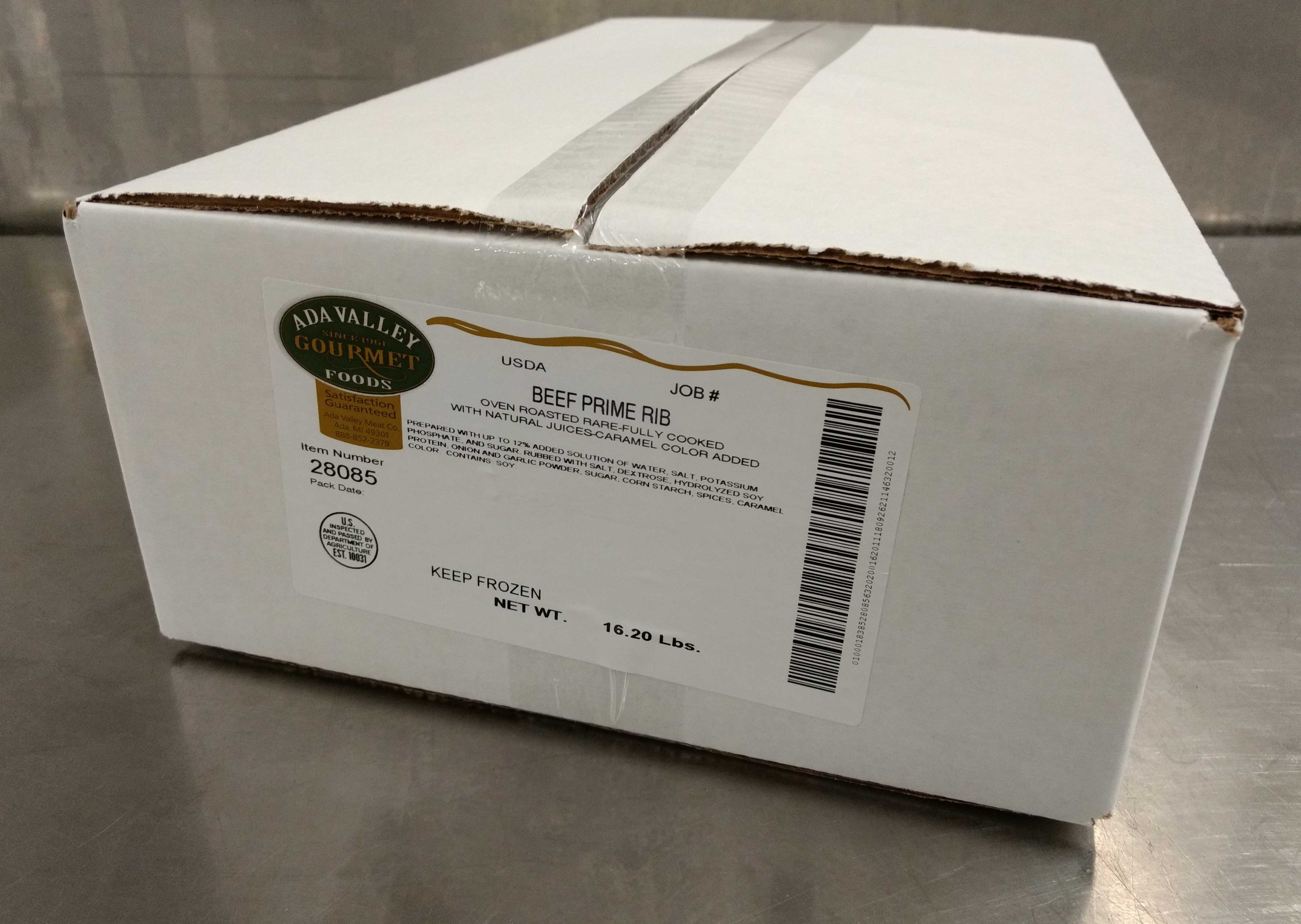 Ada Valley Gourmet Foods No Roll Cooked Rare Half Prime Beef Rib, 7.5 Pound -- 2 Per Case