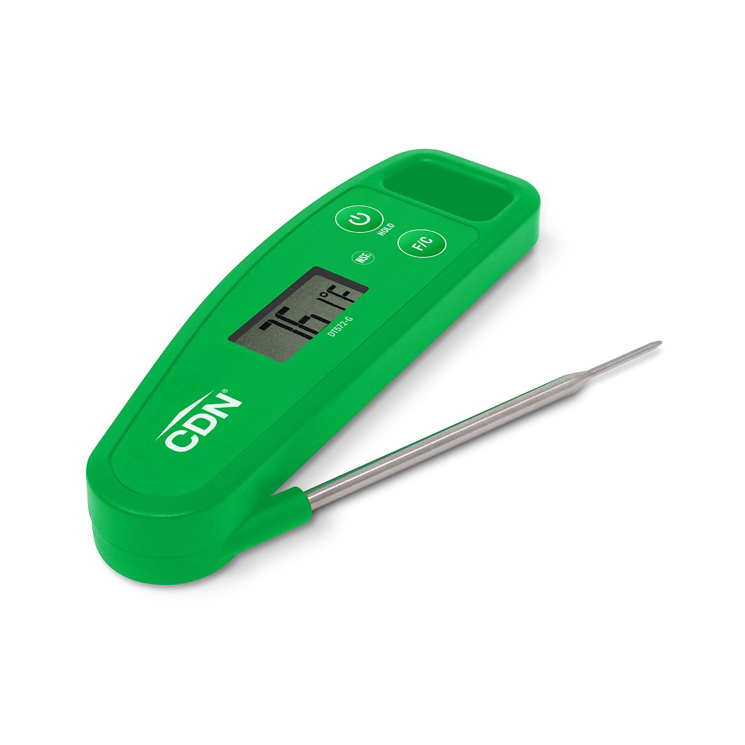 Cdn Green Digital Folding Thermometer, 1.57 Inch Width X 5.08 Inch Length X 0.67 Inch Depth