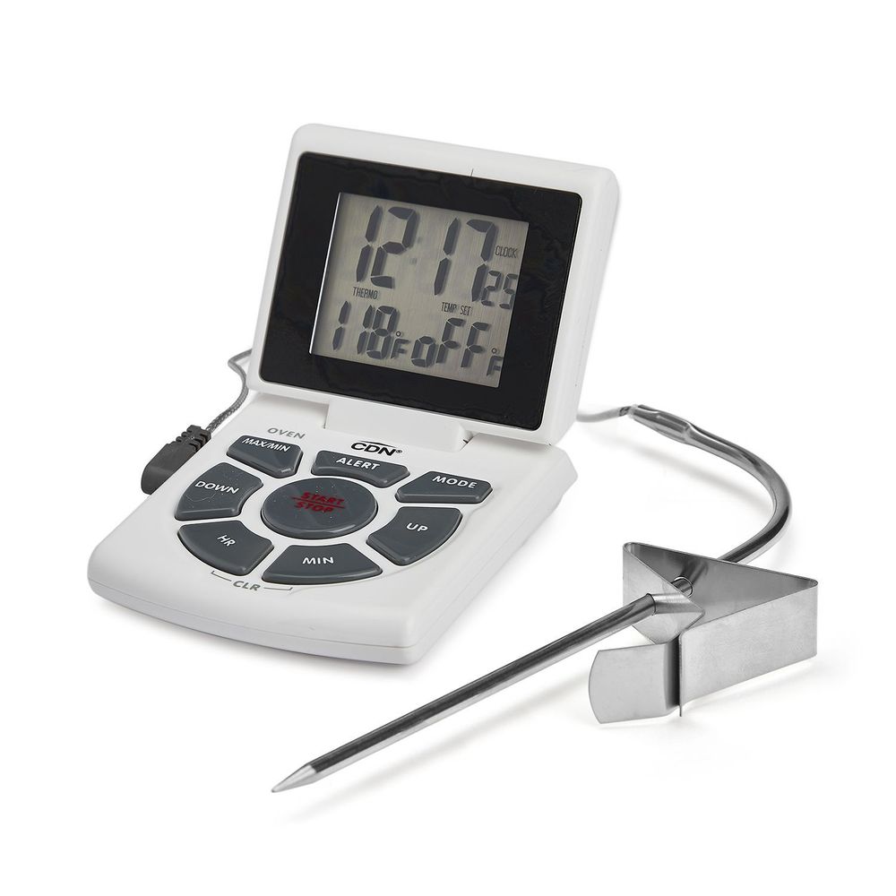 CDN Combo Probe Thermometer, Timer & Clock - White