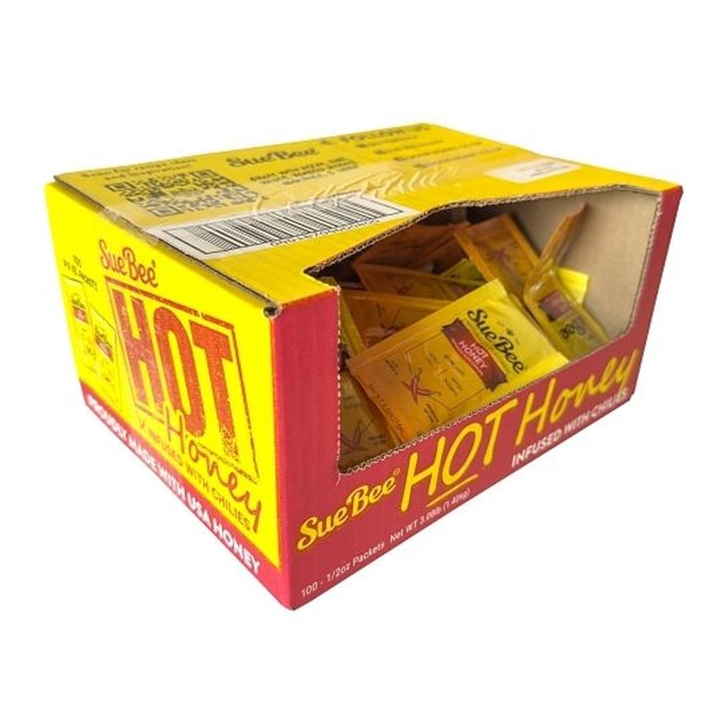 Sue Bee Hot Honey Portion Pack, 0.5 Ounce -- 100 Per Case
