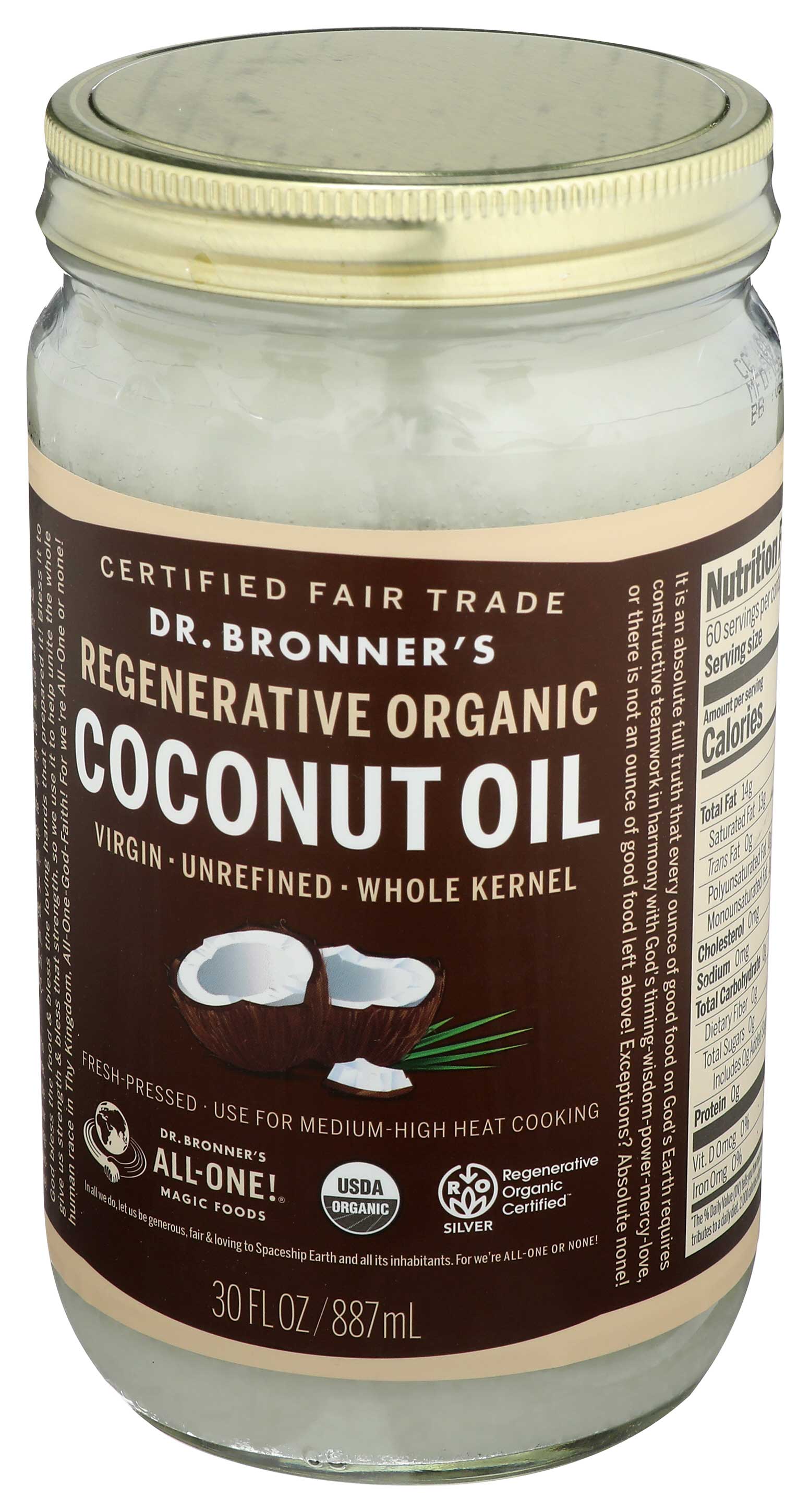 Dr Bronners Whole Kernel Virgin Coconut Oil Case FoodServiceDirect