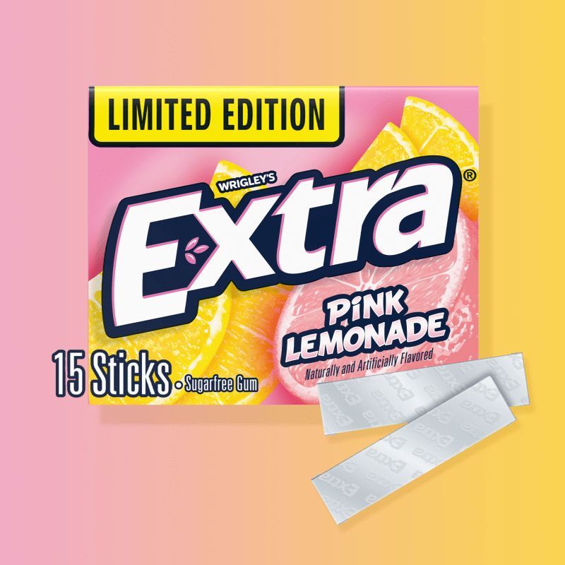 Extra Pink Lemonade Sugarfree Gum, 15 Count -- 120 Per Case