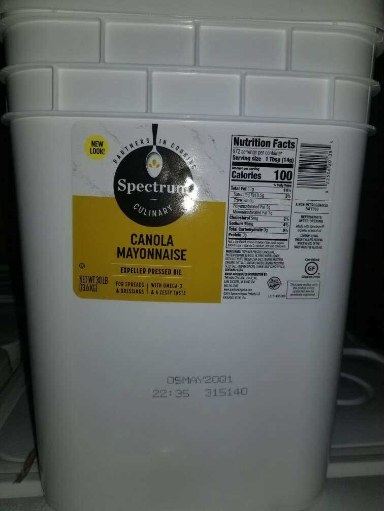 Spectrum Natural Canola Mayonnaise, 30 Pound
