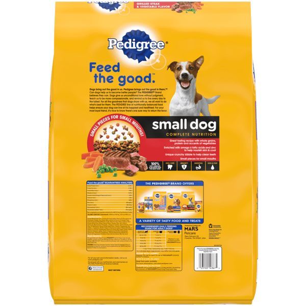 Pedigree Small Dog Steak Vegetable Flavor Dry Dog Food 14 Pound