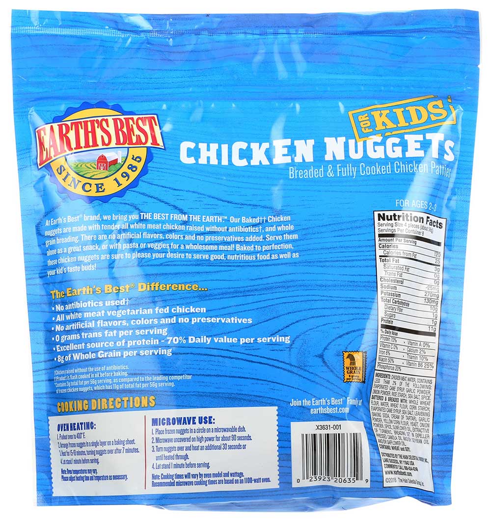 Earths Best Baked Chicken Nuggets for Kids, 16 Ounce -- 6 per case