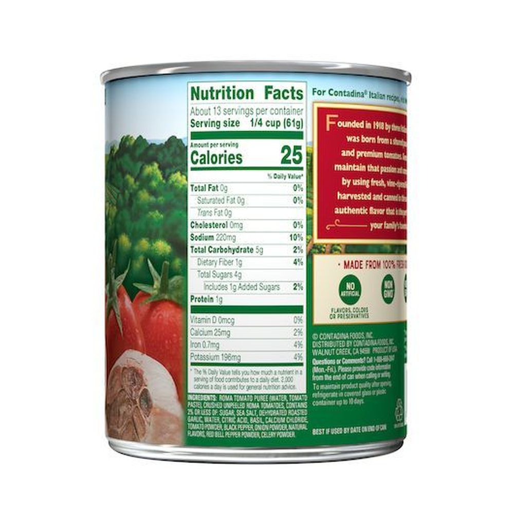 Contadina Crushed Tomatoes With Roasted Garlic And Herbs, 28 Ounce -- 6 Per Case