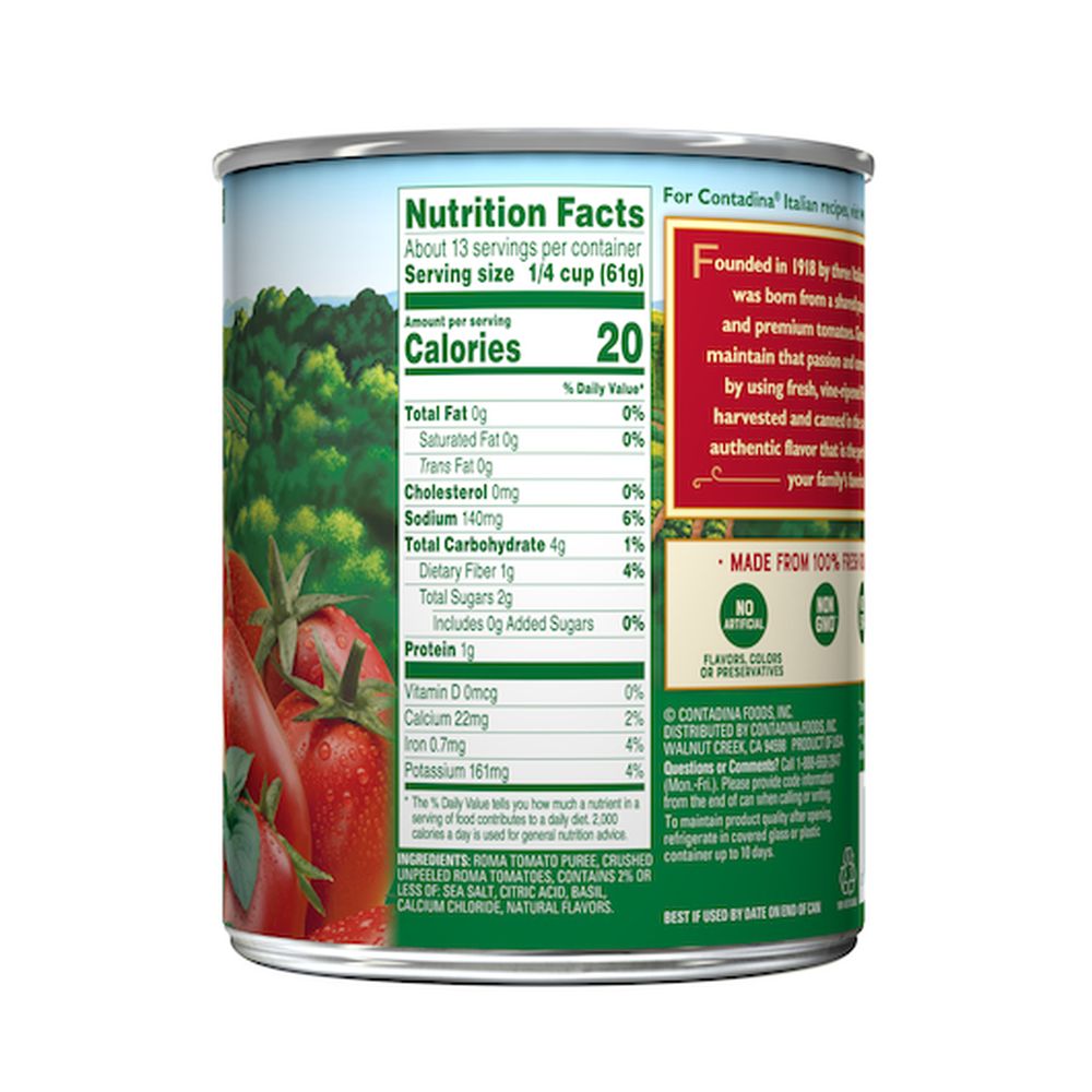 Contadina Roma Style Crushed Tomato With Basil, 28 Ounce -- 6 Per Case