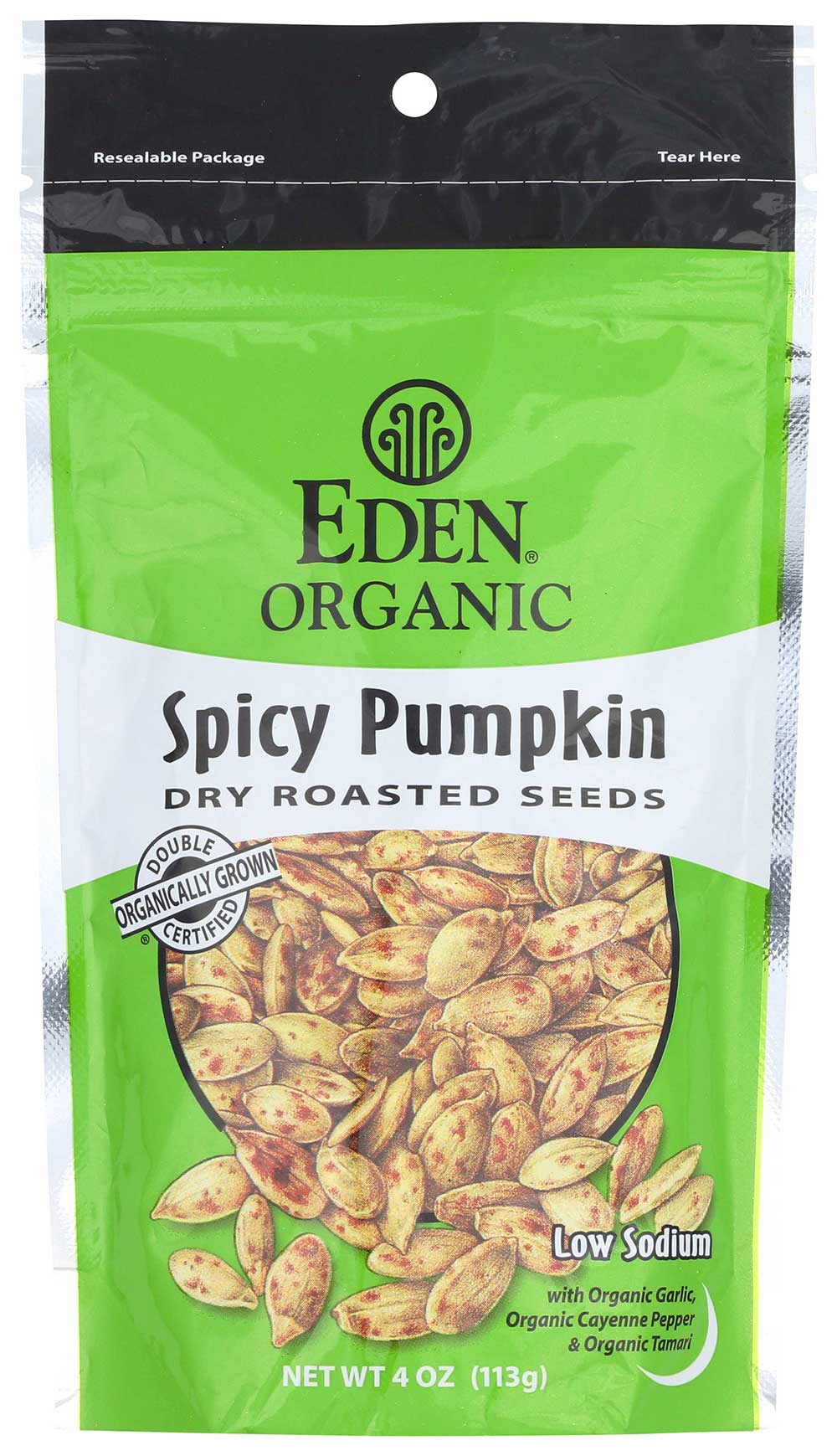 Eden Foods Organic Tamari Dry Roasted Spicy Pumpkin Seed, 4 Ounce -- 15 Per Case