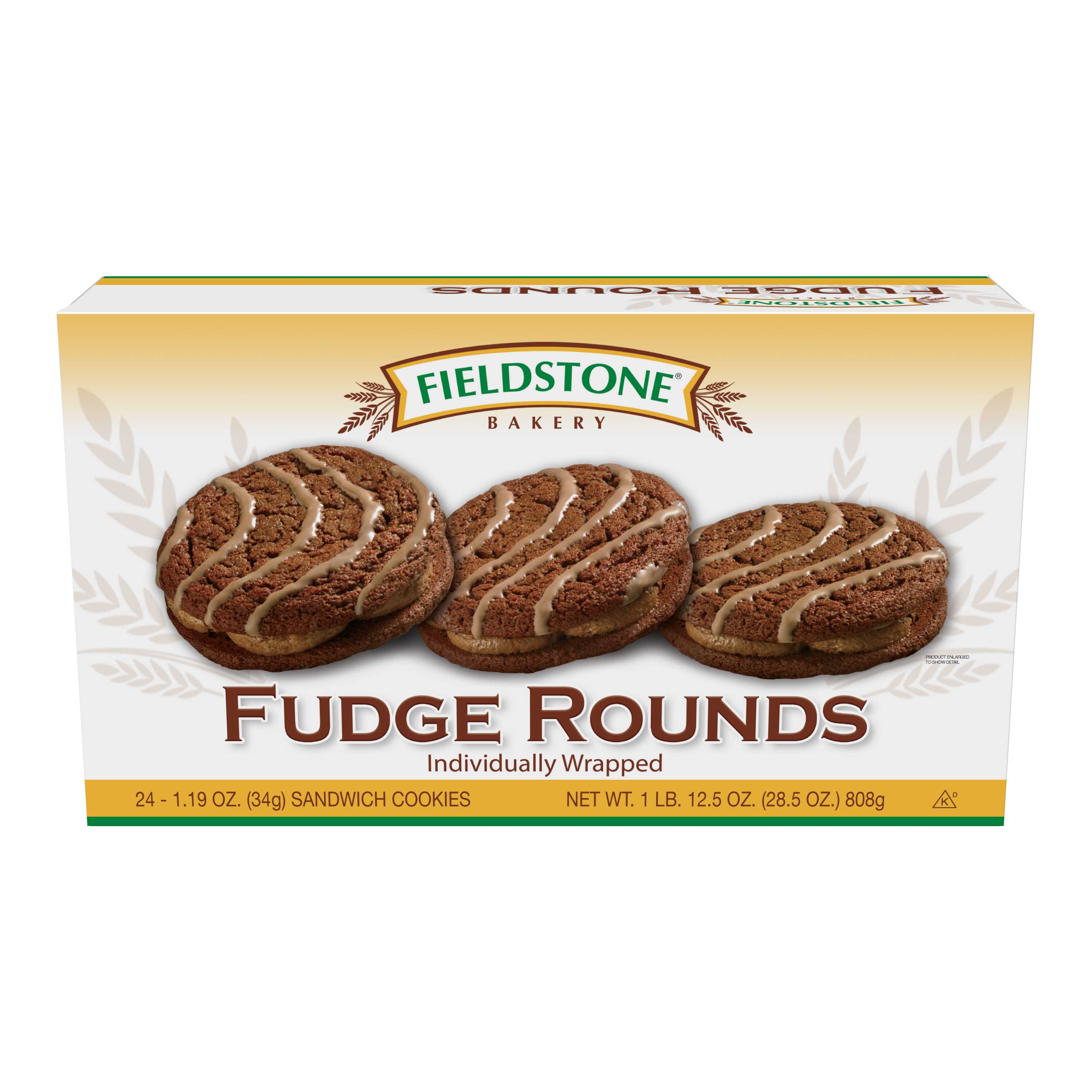 Fieldstone Bakery Round Creme Filled Fudge Cookie, 24 Cookies Count -- 8 Per Case