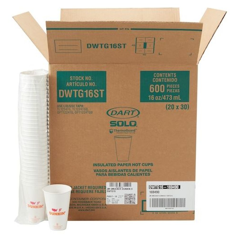 Dunkin' Paper Cup, 16 Ounce -- 20 Per Case