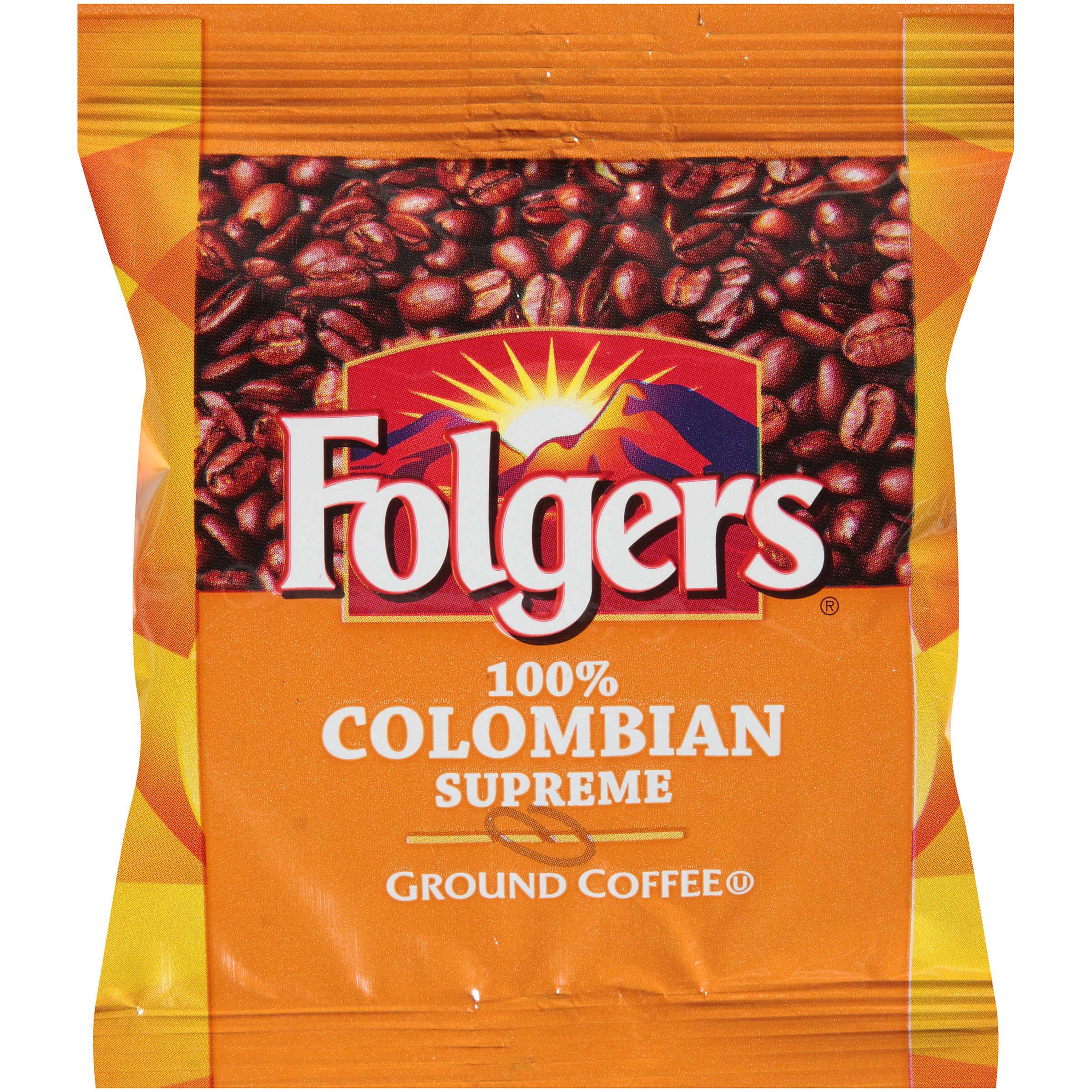 Folgers Caffeine Colombian Ground Coffee, 1.75 Ounce -- 100 Per Case