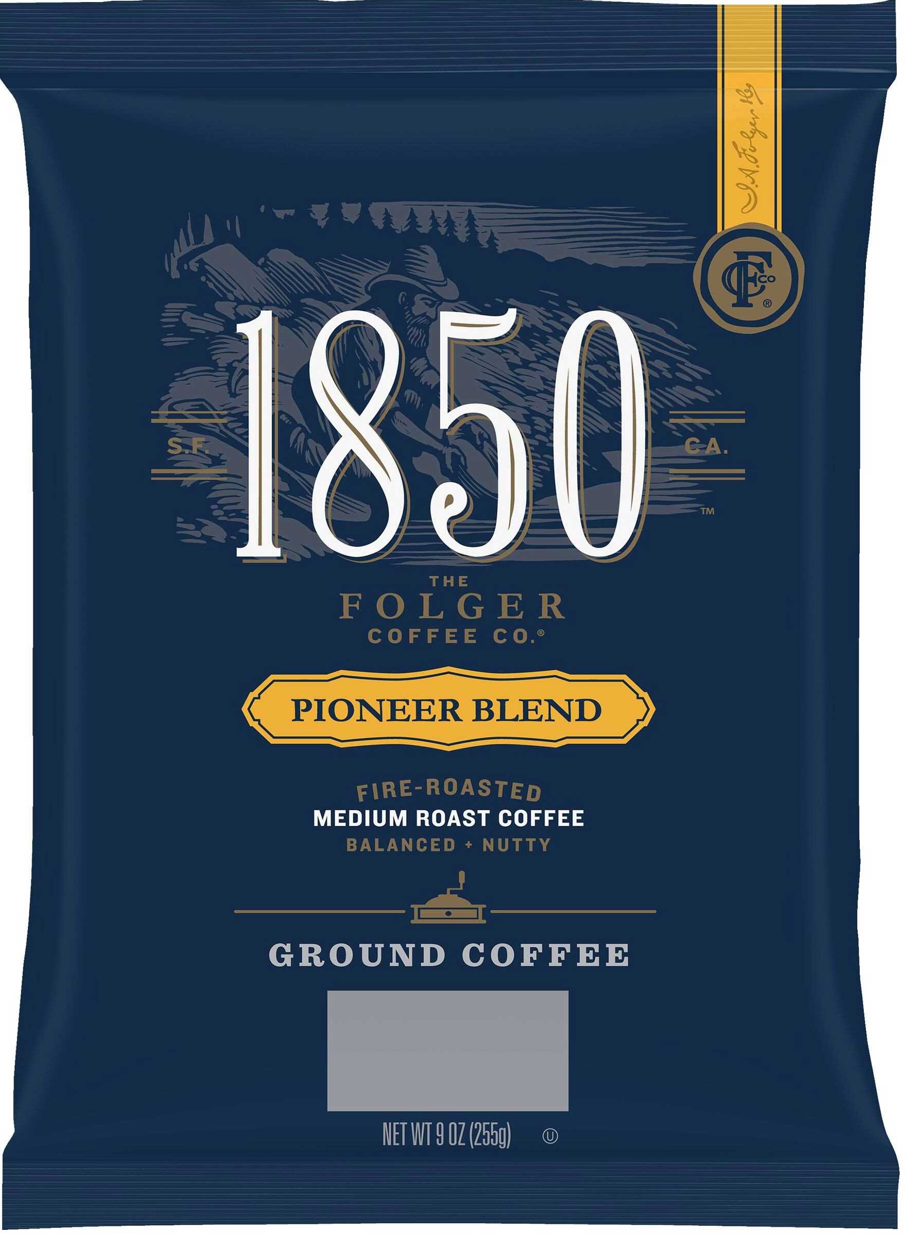 Folgers 1850 Pioneer Blend Medium Roast Ground Coffee 9 Ounce