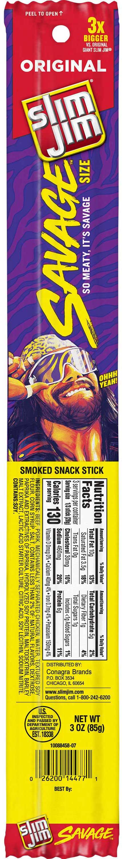 格安 Slim Jim Savage Original Meat Sticks Case | FoodServiceDirect シャーシ